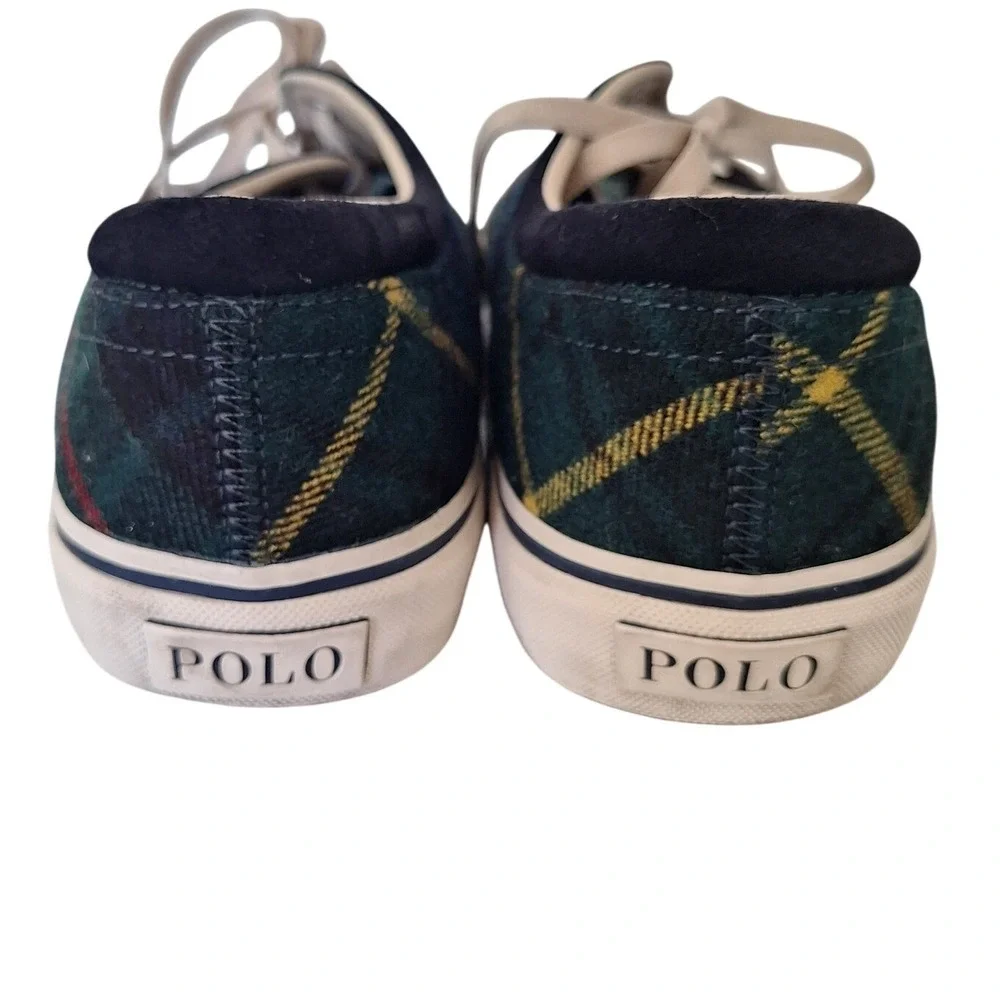 POLO Ralph Lauren Shoes Mens SIZE‎ 12 Faxon X Wool Plaid Suede Leather